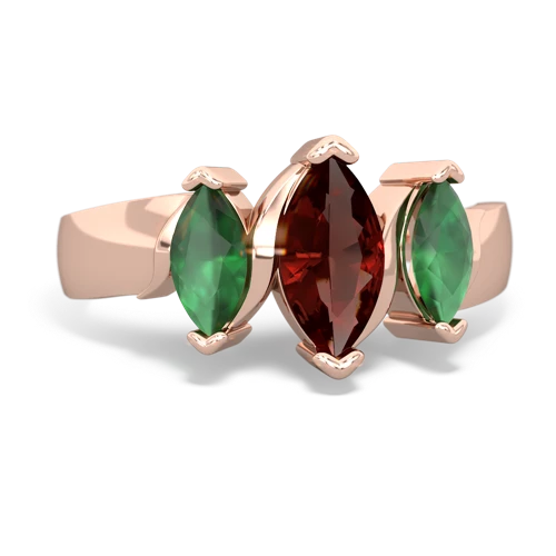 garnet-emerald keepsake ring