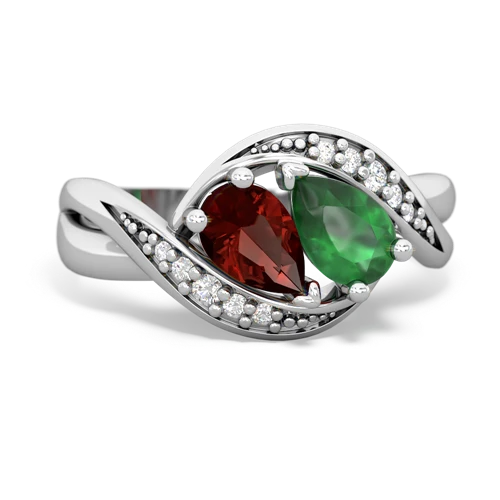 Garnet Genuine Garnet with Genuine Emerald Summer Winds ring Ring