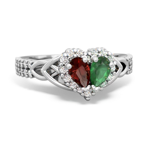 garnet-emerald keepsake engagement ring