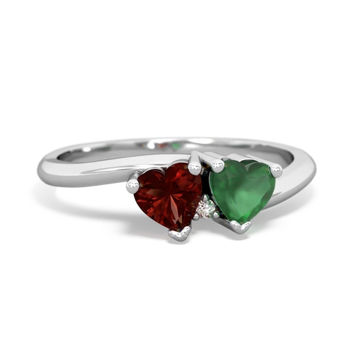 Garnet Genuine Garnet with Genuine Emerald Sweetheart's Promise ring Ring