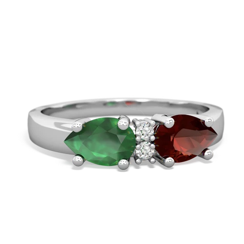 garnet-emerald timeless ring