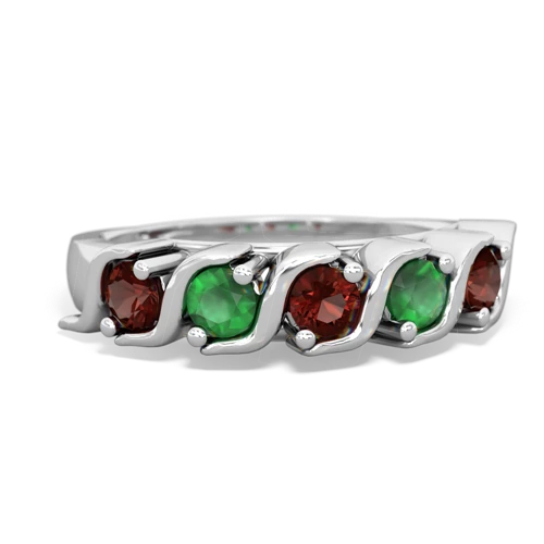 garnet-emerald timeless ring