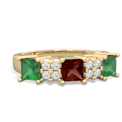 garnet-emerald timeless ring