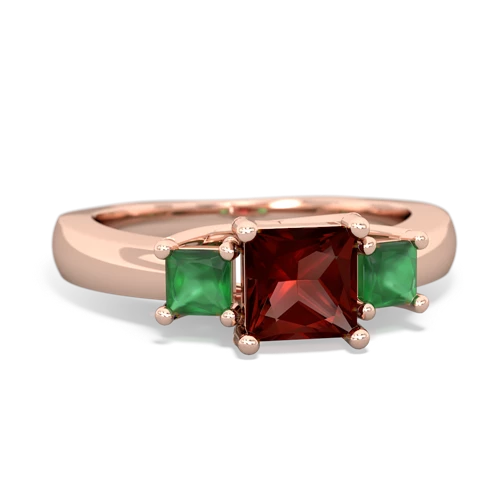 garnet-emerald timeless ring