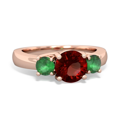 garnet-emerald timeless ring