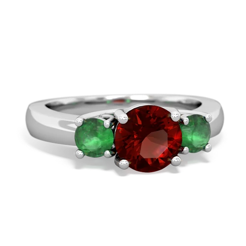 garnet-emerald timeless ring