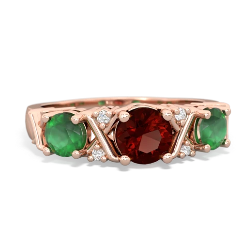 garnet-emerald timeless ring