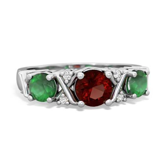 garnet-emerald timeless ring