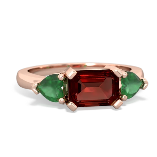 garnet-emerald timeless ring