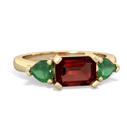 garnet-emerald timeless ring