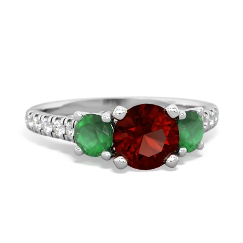 garnet-emerald trellis pave ring