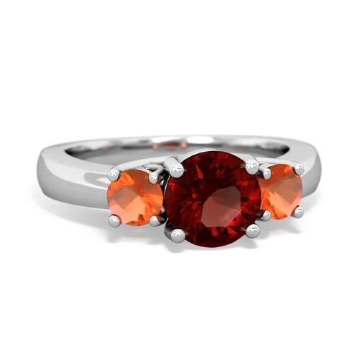 garnet-fire opal timeless ring