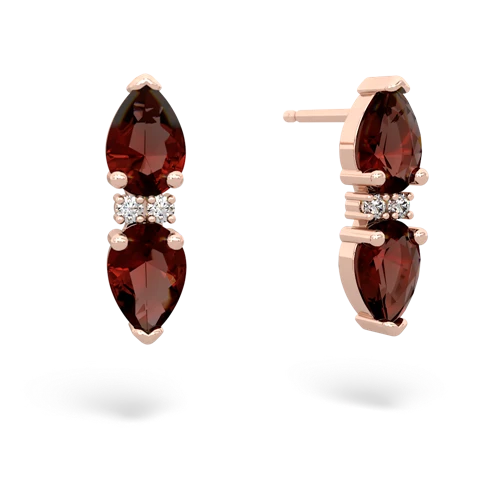 garnet-garnet bowtie earrings