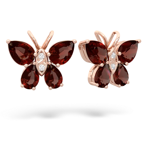 garnet-garnet butterfly earrings