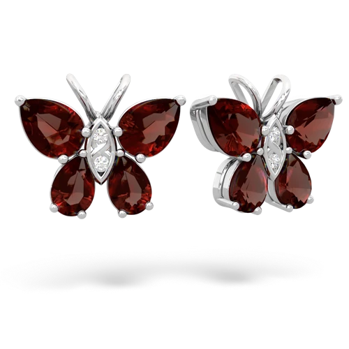 garnet-garnet butterfly earrings