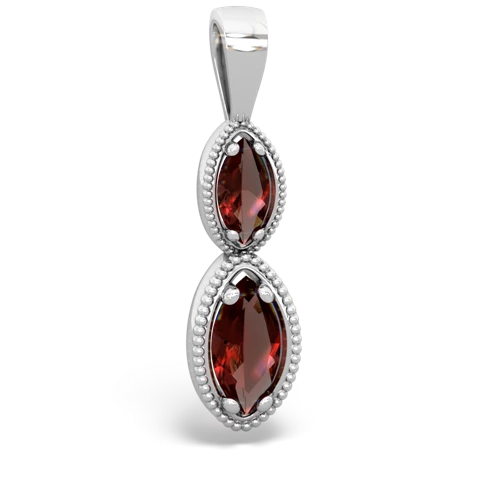 garnet-garnet antique milgrain pendant