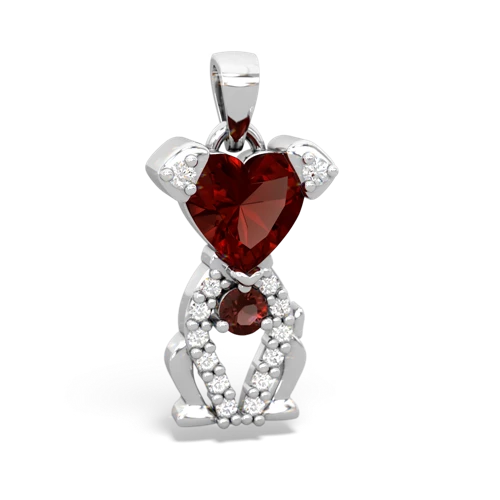 garnet-garnet birthstone puppy pendant