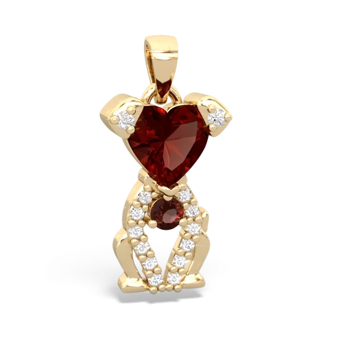 garnet-garnet birthstone puppy pendant