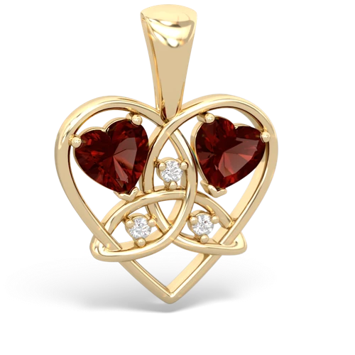 garnet-garnet celtic heart pendant