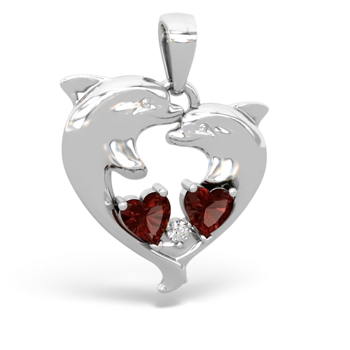 garnet-garnet dolphins pendant