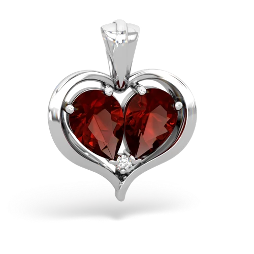 garnet-garnet half heart whole pendant