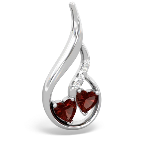 garnet-garnet keepsake swirl pendant