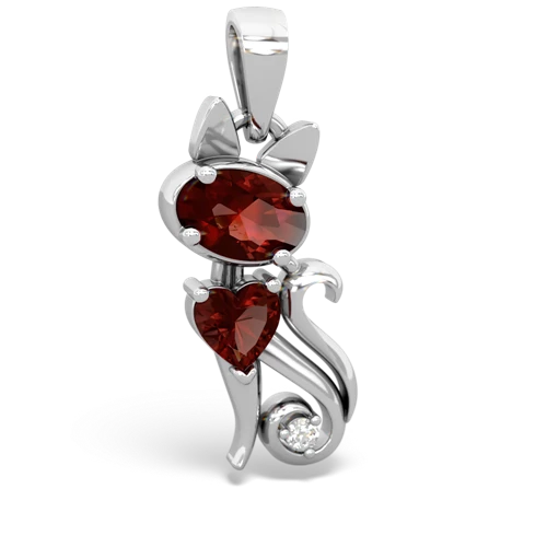 garnet-garnet kitten pendant