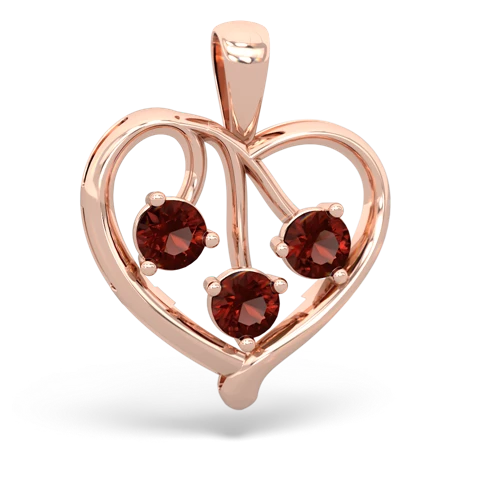 tourmaline-garnet love heart pendant