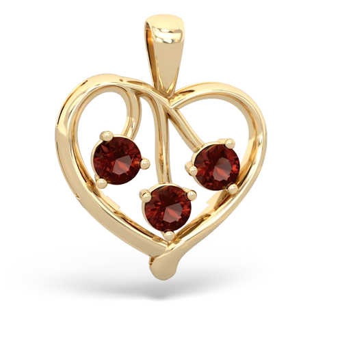 garnet-garnet love heart pendant