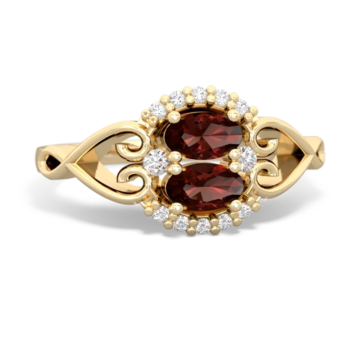 garnet-garnet antique keepsake ring