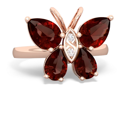 garnet-garnet butterfly ring