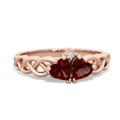 garnet-garnet celtic braid ring