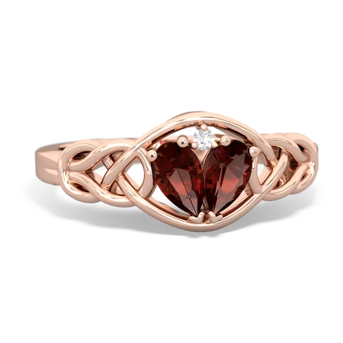 garnet-garnet celtic knot ring