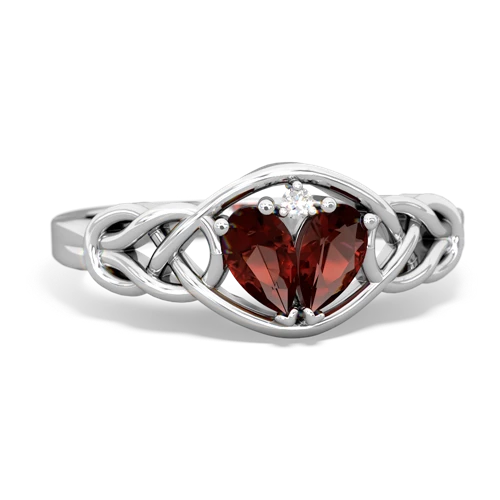 garnet-garnet celtic knot ring