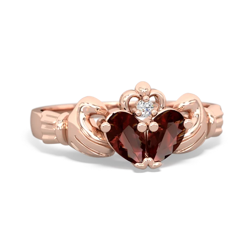 garnet-garnet claddagh ring