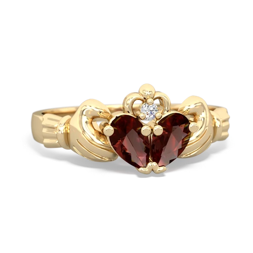 garnet-garnet claddagh ring