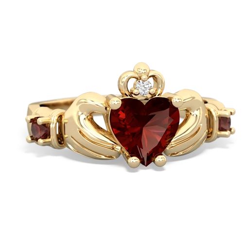 garnet-garnet claddagh ring