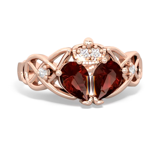 garnet-garnet claddagh ring