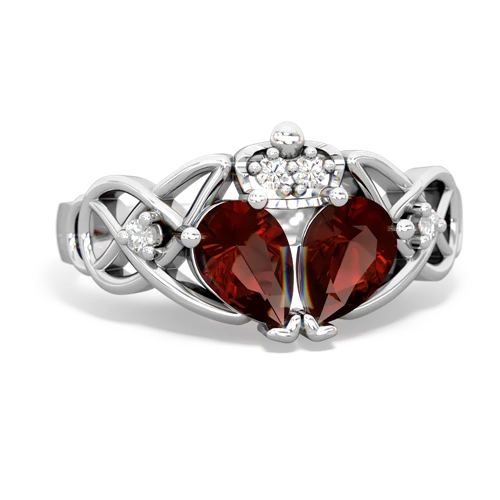 garnet-garnet claddagh ring