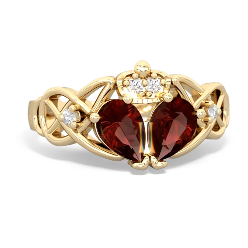 garnet-garnet claddagh ring