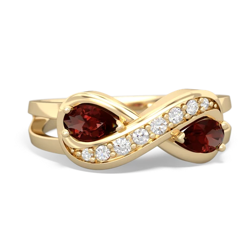 Garnet Genuine Garnet with Genuine Garnet Diamond Infinity ring Ring