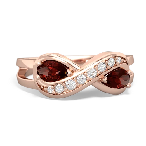 garnet-garnet diamond infinity ring