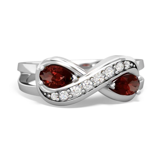 garnet-garnet diamond infinity ring