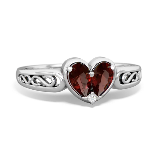 garnet-garnet filligree ring