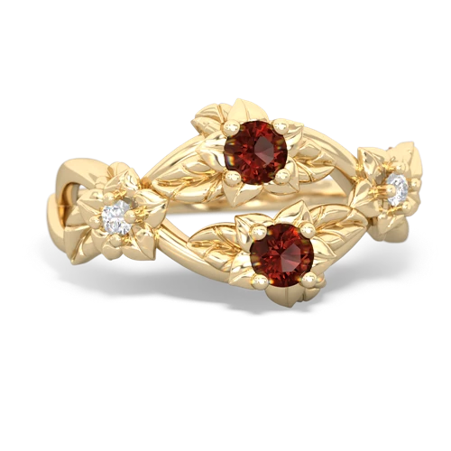 Garnet Genuine Garnet with Genuine Garnet Sparkling Bouquet ring Ring