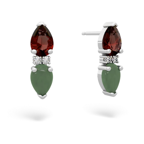 garnet-jade bowtie earrings