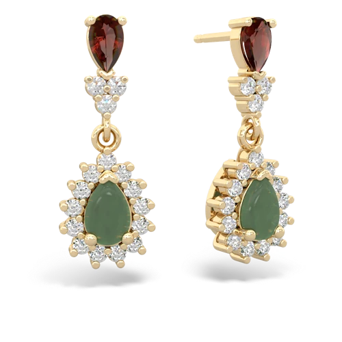 garnet-jade dangle earrings