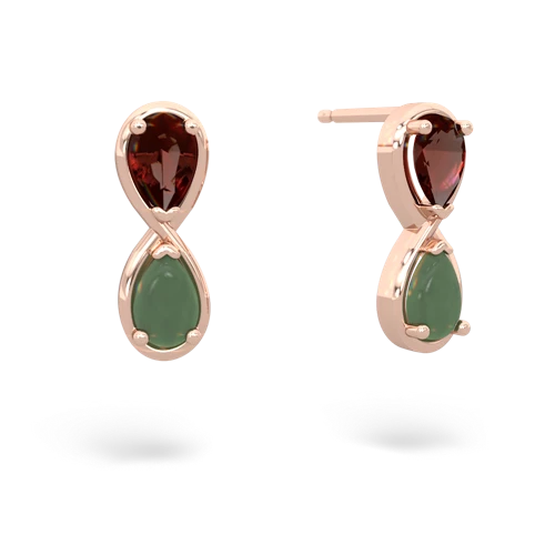 garnet-jade infinity earrings