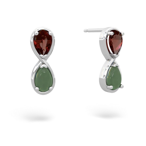 garnet-jade infinity earrings