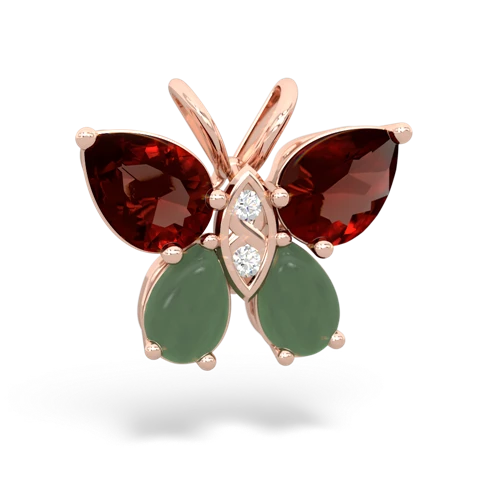 garnet-jade butterfly pendant